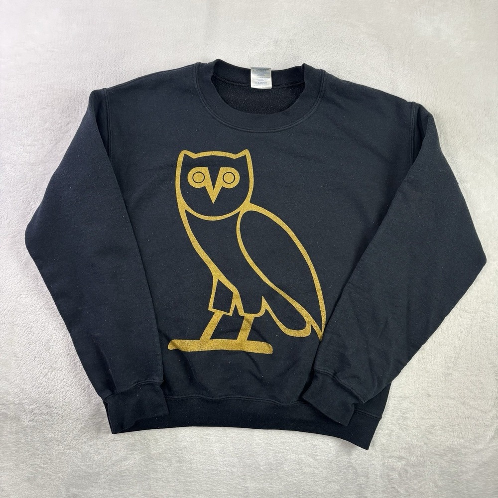 Y2K Gildan OVOXO October's Very Own Drake Weekend Black Pullover LS Sweatshirt S